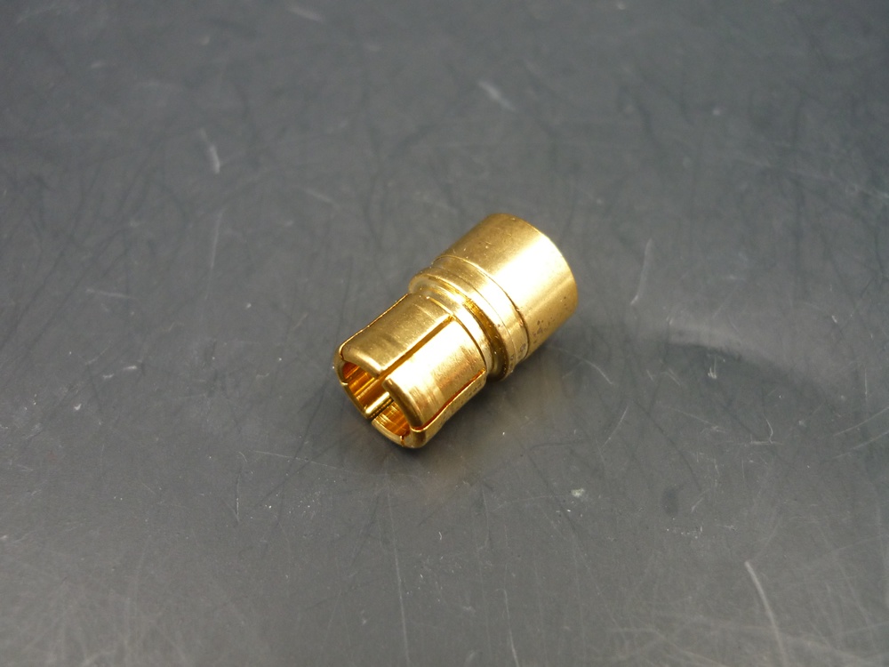 Goldkontakt Stecker 8 mm, geschlitzt
