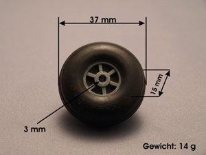 Heckrad 37 mm
