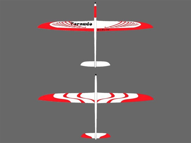 RCRCM E-Tornado F3F CFK+ Spw.2'914mm Weiss/Rot Elektro-Version
