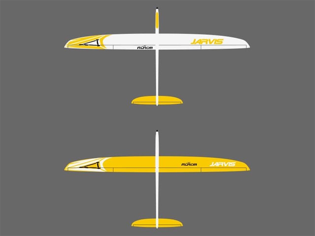 RCRCM E-Jarvis V-LW CFK+ 2.55m Weiss/Gelb mit Schutztasche, Elektroversion