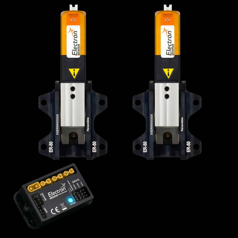 Electron Set A ER-50 Classic mit ControlBox 2-Bein (Einfahrwinkel 90°, Fahrwerksbeinstift 15 mm DRM)