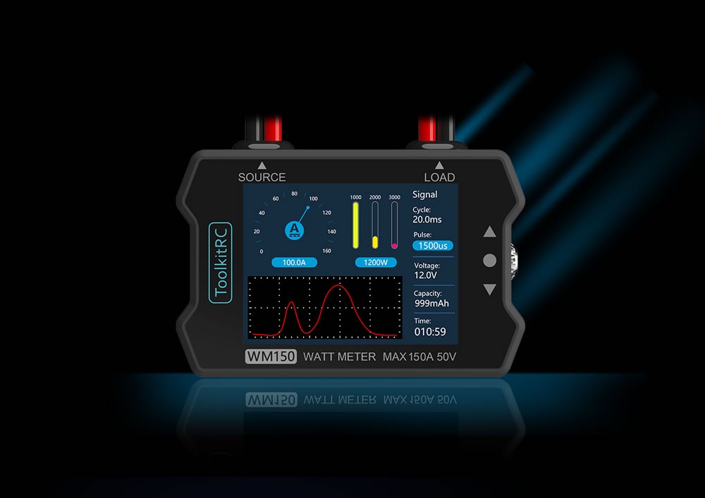 Toolkit Wattmeter WM150 50V 150A Power Analyser
