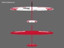 RCRCM Tomcat Evo 2.5m CFK Rot/Weiss mit Schutztaschen, RC Modellflugzeug