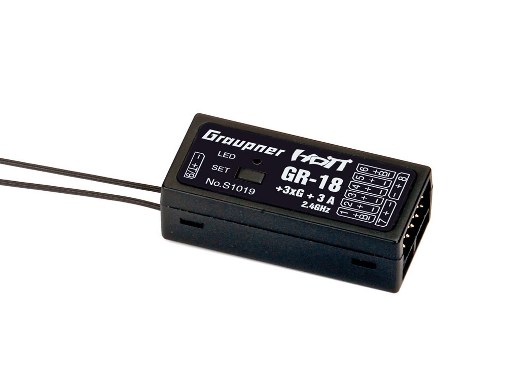 GRAUPNER GR-18 AIR + 3XG + 3A integrated flight controller 9 Kanal HoTT Empfänger für Flugmodelle und Helicopter