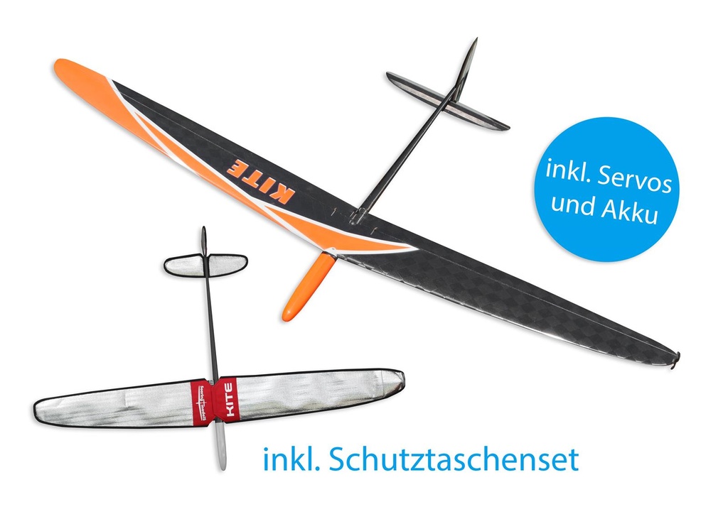 Kite PNP CFK DLG/F3K Strong Orange 1500mm inkl. Schutztaschen