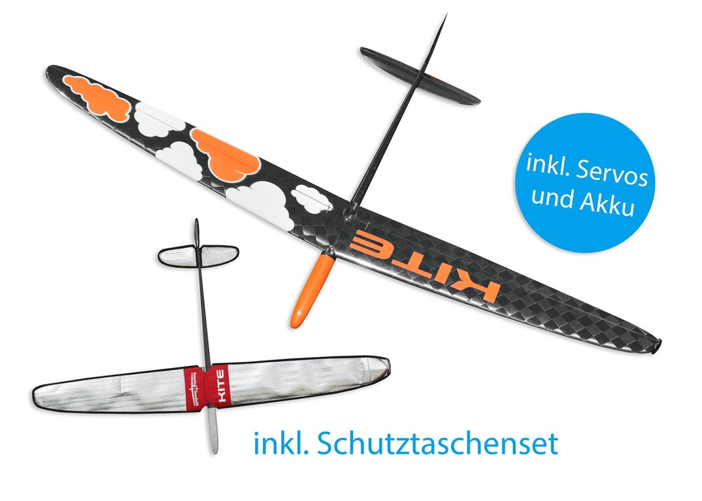 Kite PNP CFK DLG/F3K Strong Orange Cloud 1500mm inkl. Schutztaschen