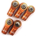 Aluminium M3 Kugelköpfe Linksgewinde orange (5 Stück)