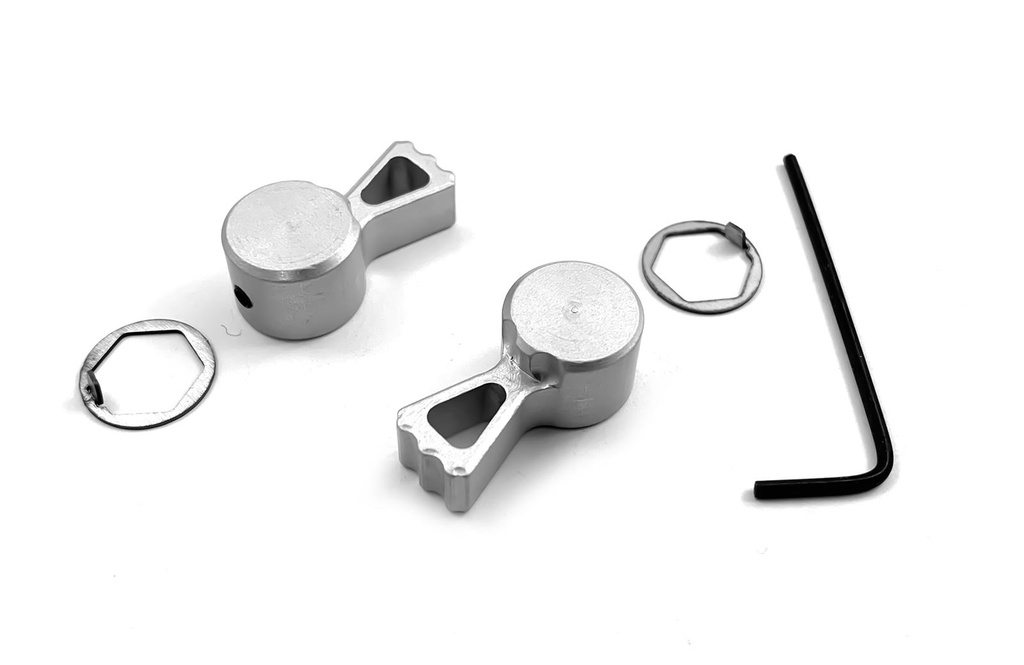 Alu Drehgeberset Silber für seitliche Potis passend zur DS12