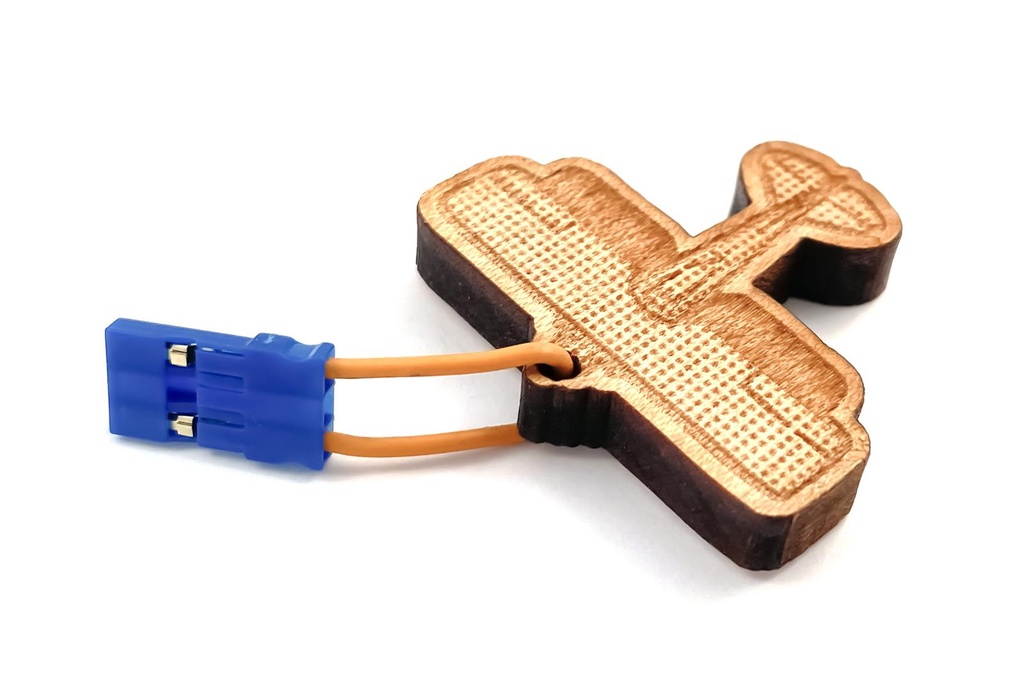 HEPF Bindestecker Bind Plug für JETI Empfänger mit elegantem Holzanhänger