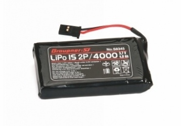 GRAUPNER SENDERAKKU LIPO 1S 2P 4000 MAH 3,7 VOLT S-AKKU TX MZ-24, MZ-18, MC-26