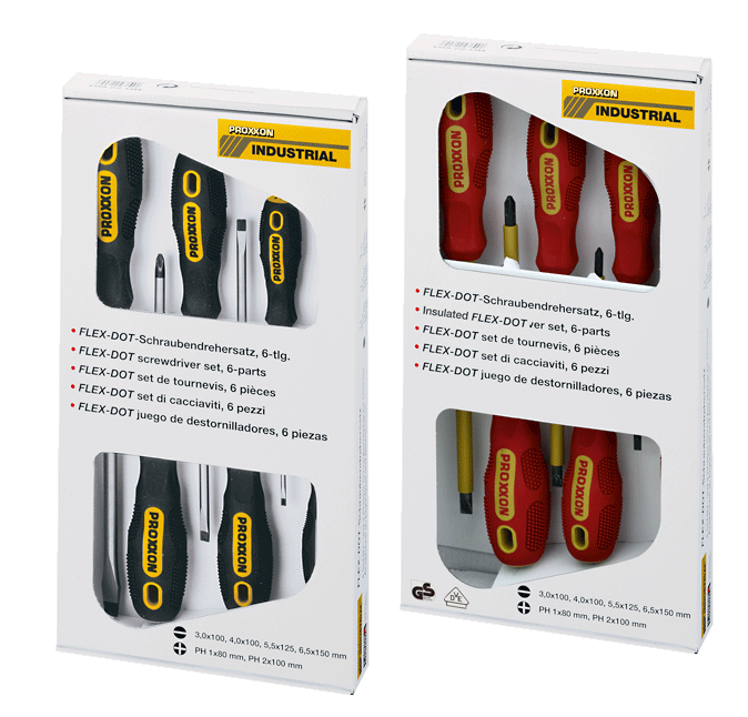 PROXXON FLEX-DOT Schraubendrehersatz Schlitz und PHILLIPS (6-teilig)