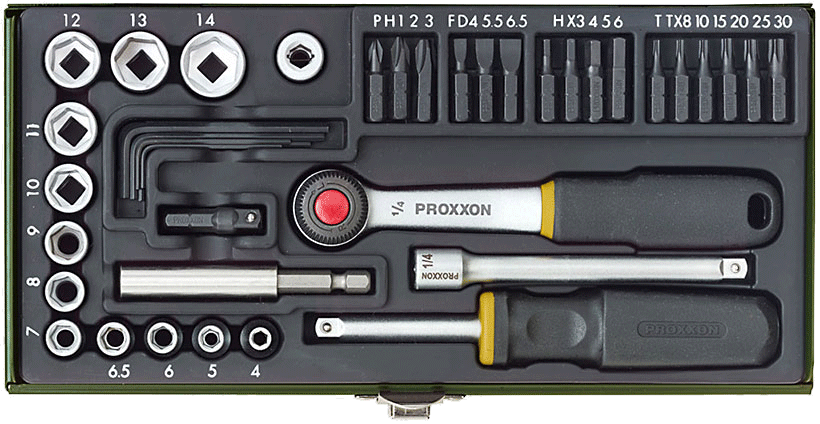 PROXXON Schraubersatz 1/4" (39-teilig)
