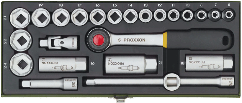 PROXXON Steckschlüsselsatz, 3/8" (24-teilig)