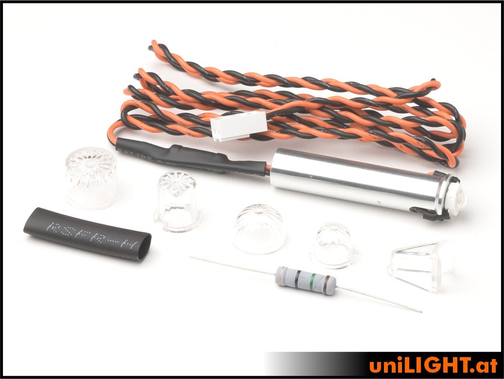 10mm PIN Blitzlicht, 8Wx2, T-Fuse (Weiss)