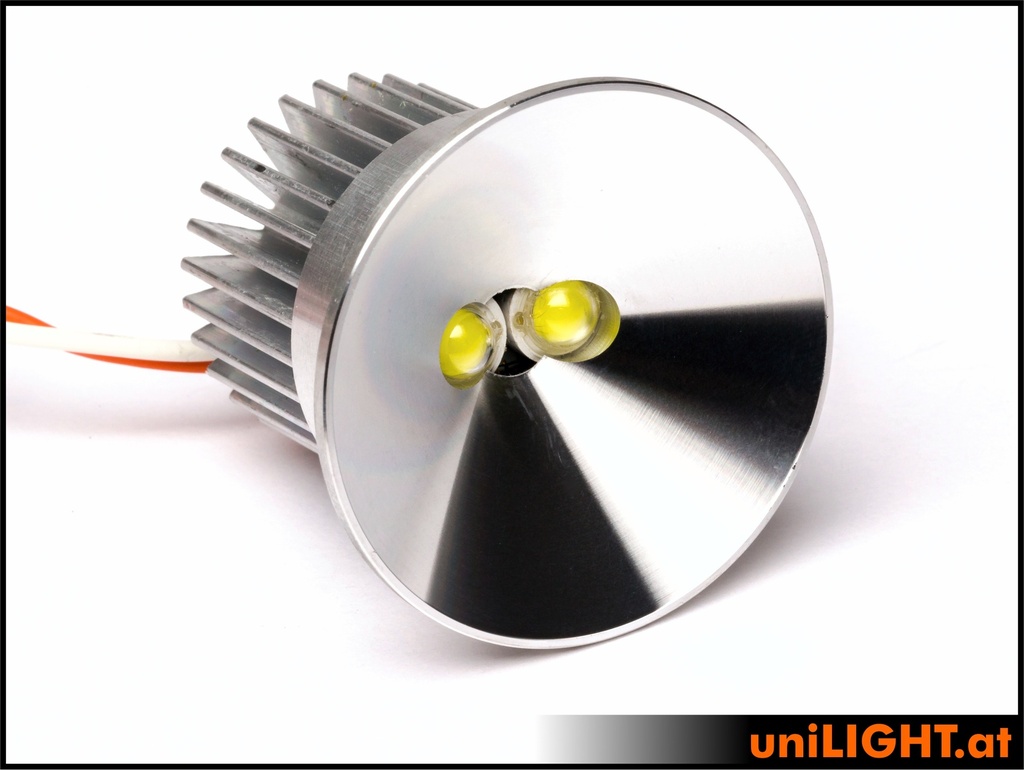 40mm Ultra-Power-Scheinwerfer, 16Wx2, T-FUSE (WarmWeiss)