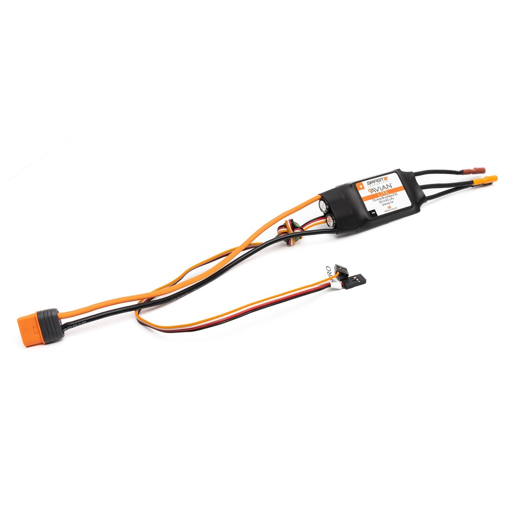Spektrum Accessories Avian 70-Amp Smart Lite Brushless ESC, 3S-6S: IC3 Ver. F