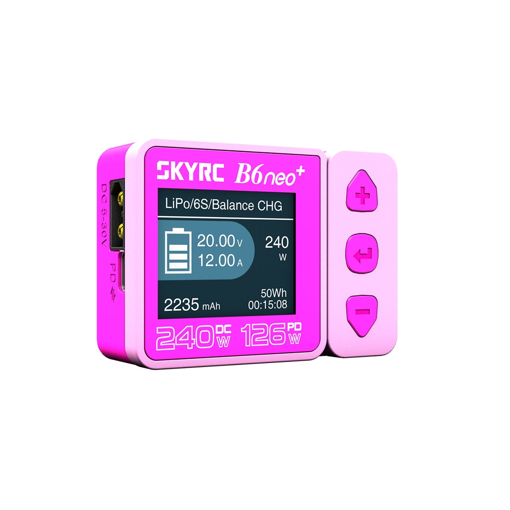 B6neo+ Ladegerät pink LiPo 1-6s 10A 200W
