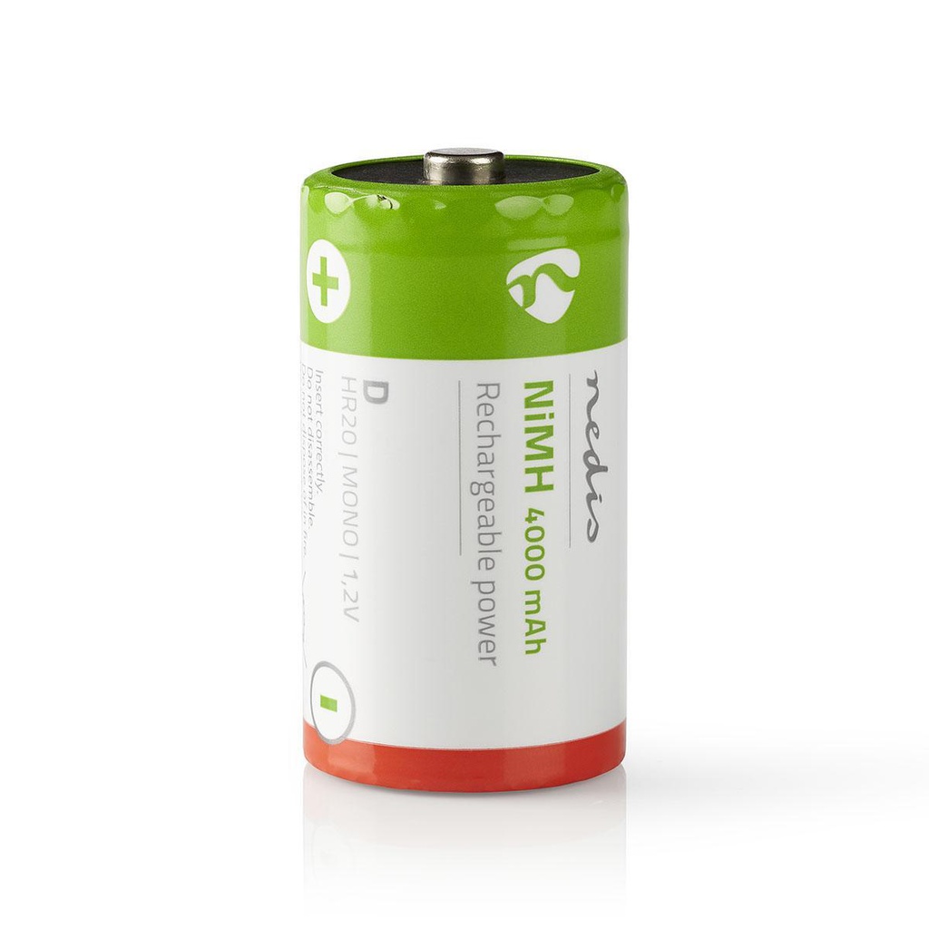Wiederaufladbarer Ni-MH-Akku D | 1.2 V DC | 4000 mAh | vorgeladen | 2-Pack | HR20