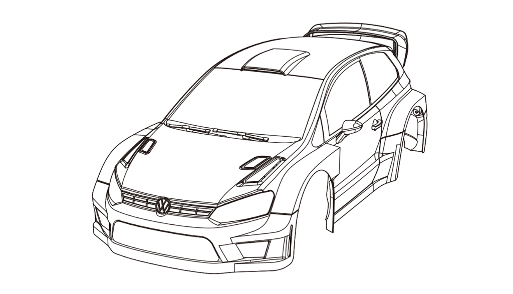 Karosserie VW Polo R 2015 1:10 WRC Hyper Go