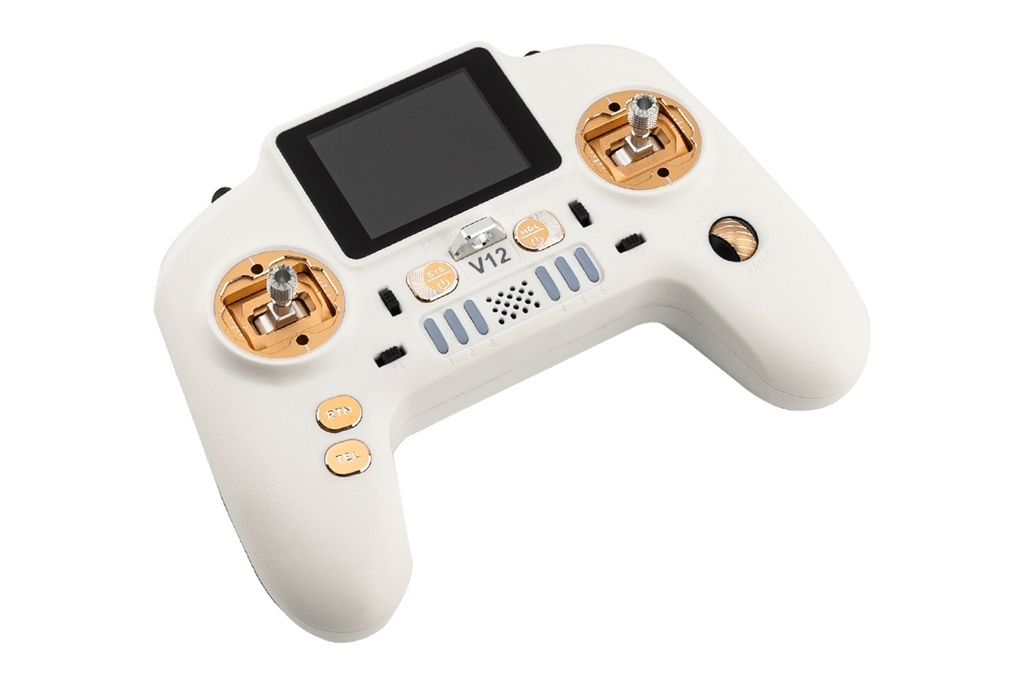HelloRadio V12 MAX 2,4GHz - ELRS LBT Fernsteuerung Mode 2 weiß, gold