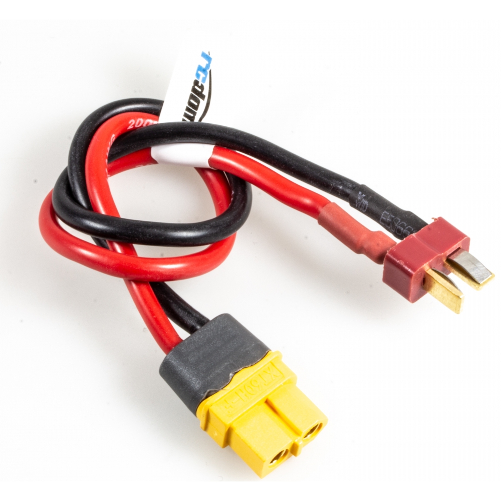 rc-dome Ladekabel XT60 Buchse zu T-Plug Stecker 20cm 14AWG.