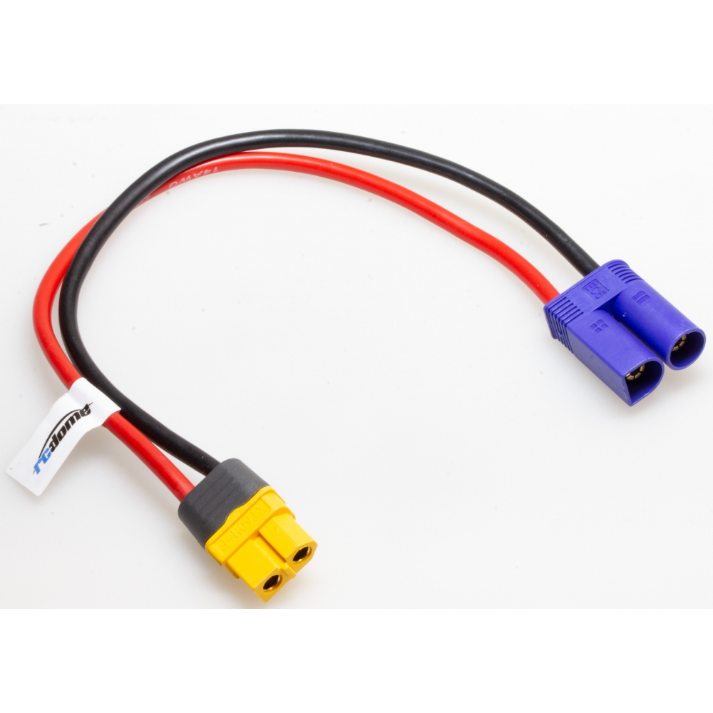 rc-dome Ladekabel XT60 Buchse zu EC5 Stecker 20cm 14AWG.