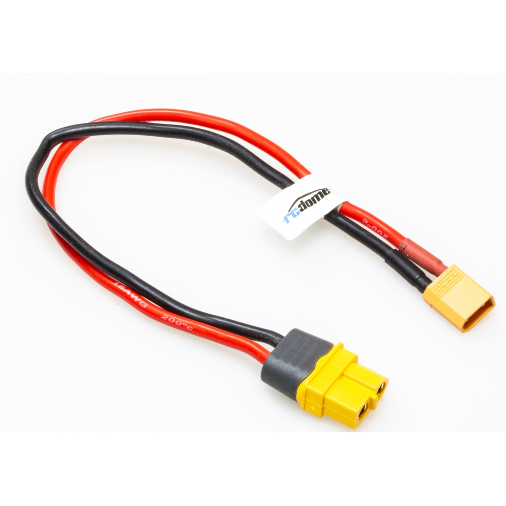 rc-dome Ladekabel XT60 Buchse zu XT30 Stecker 20cm 16AWG