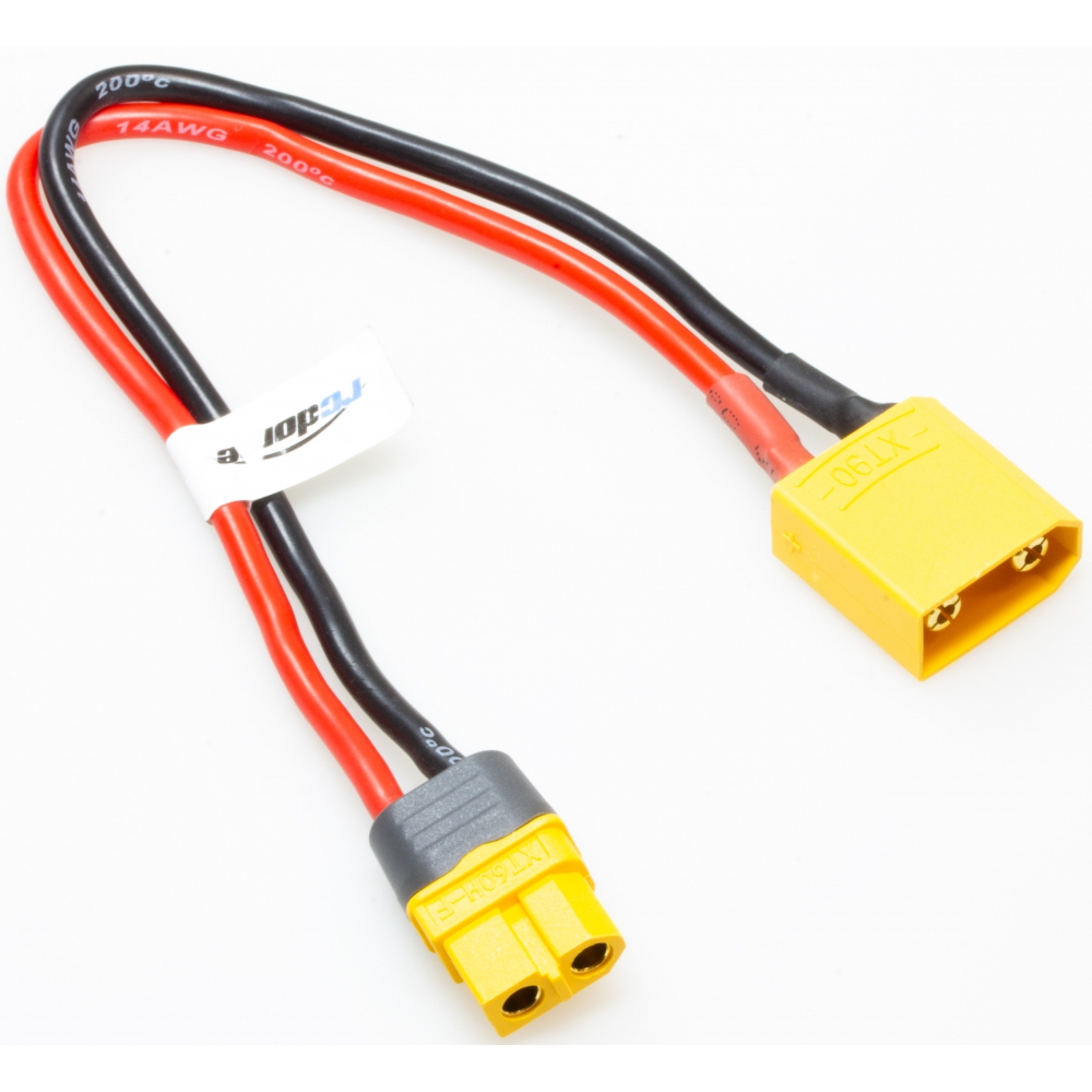 rc-dome Ladekabel XT60 Buchse zu XT 90 Stecker 20 cm 14 AWG