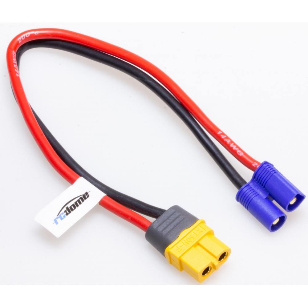 rc-dome Ladekabel XT60 Buchse zu EC3 Stecker 20cm 14AWG