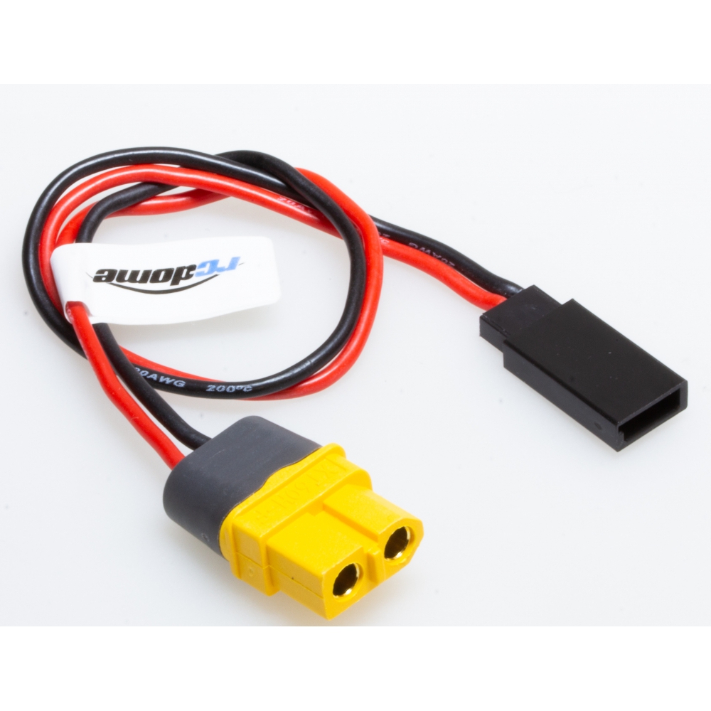 rc-dome Ladekabel XT60 Buchse zu Futaba / Empfängerakku Stecker 20cm 20AWG
