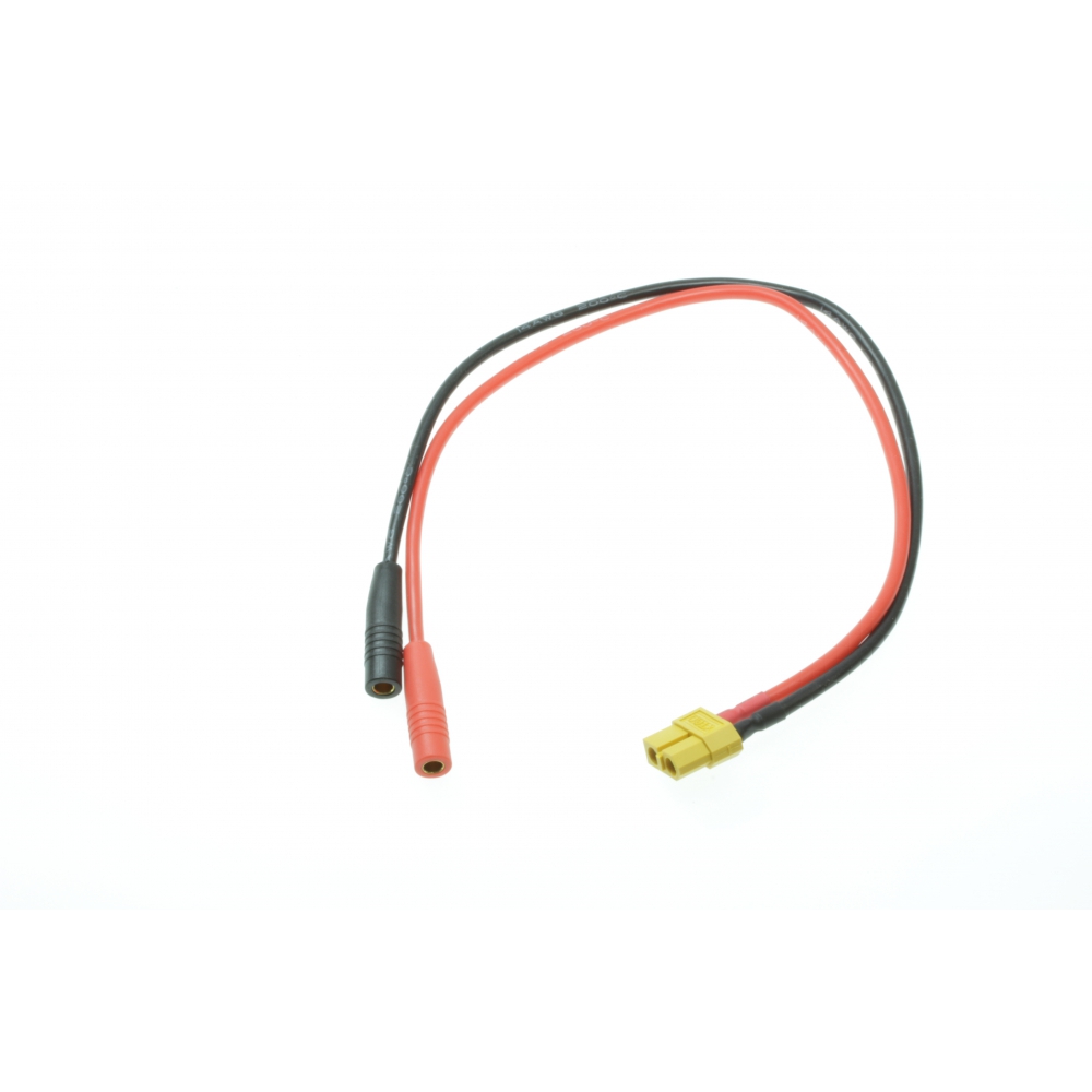 rc-dome Ladekabeladapter XT60 Buchse auf 4mm Buchse 30cm 14AWG