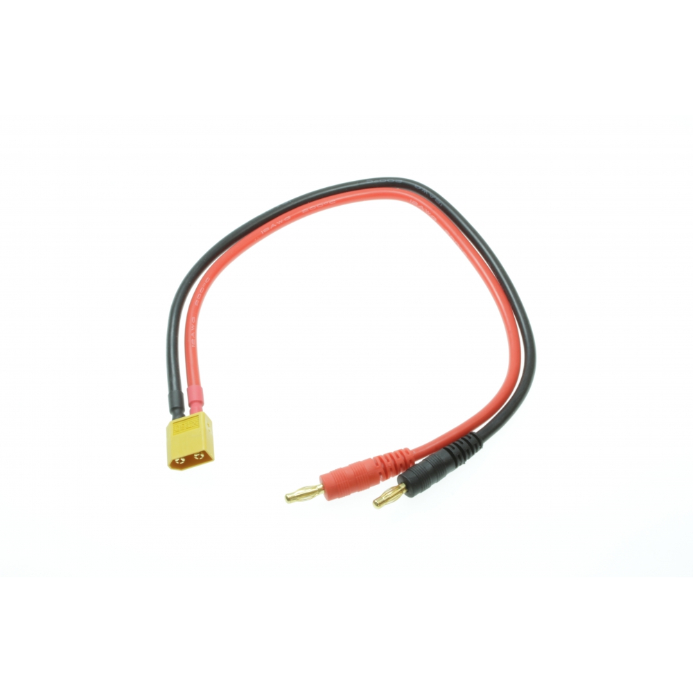rc-dome Ladekabel XT60 Stecker auf Bananenstecker 4mm 30cm 14AWG