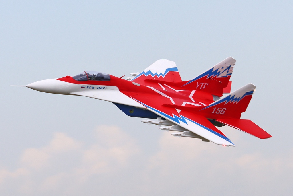 Freewing MiG-29 Fulcrum V2 Red Star Twin 80mm EDF Jet with Thrust Vectoring and Gyro - PNP
