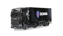 Mini-Scania 730 S mit Kofferauflieger proportional 4WD 1:64 RTR schwarz