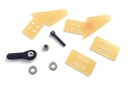 1,5mm GFK Ruderhorn - 20mm Höhe, 45mm Gesamtlänge, 2,8mm Bohrung (1 Set) mit Kugelkopf 3mm