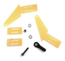 1,5mm GFK Ruderhorn - 36mm Höhe, 74mm Gesamtlänge, 2,8mm Bohrung (1 Set) mit Kugelkopf 3mm