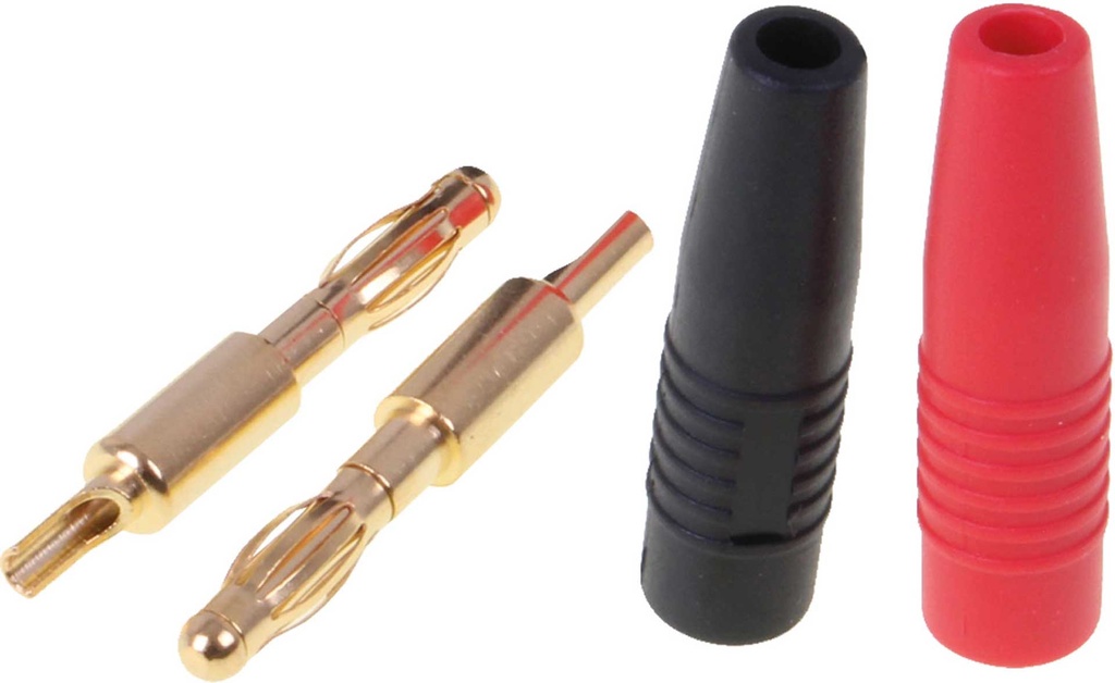 ROBBE Goldkontakt Bananen Stecker 4mm mit ROT/SCHWARZ 1Paar