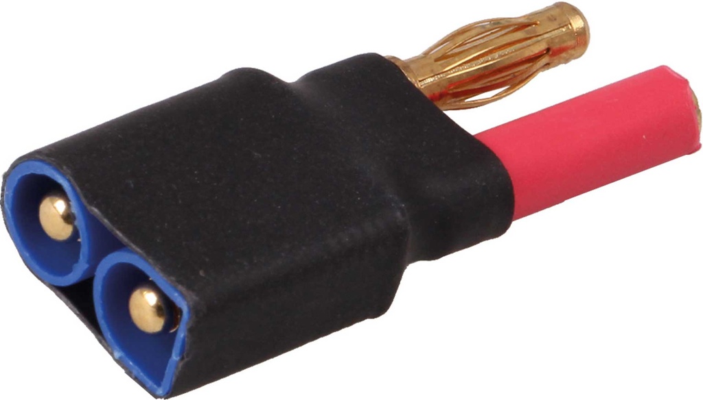 ROBBE ADAPTER EC-3 STECKER AUF 4MM GOLDKONTAKT STECKSYTEM (BUCHSE = ROT)1STK.