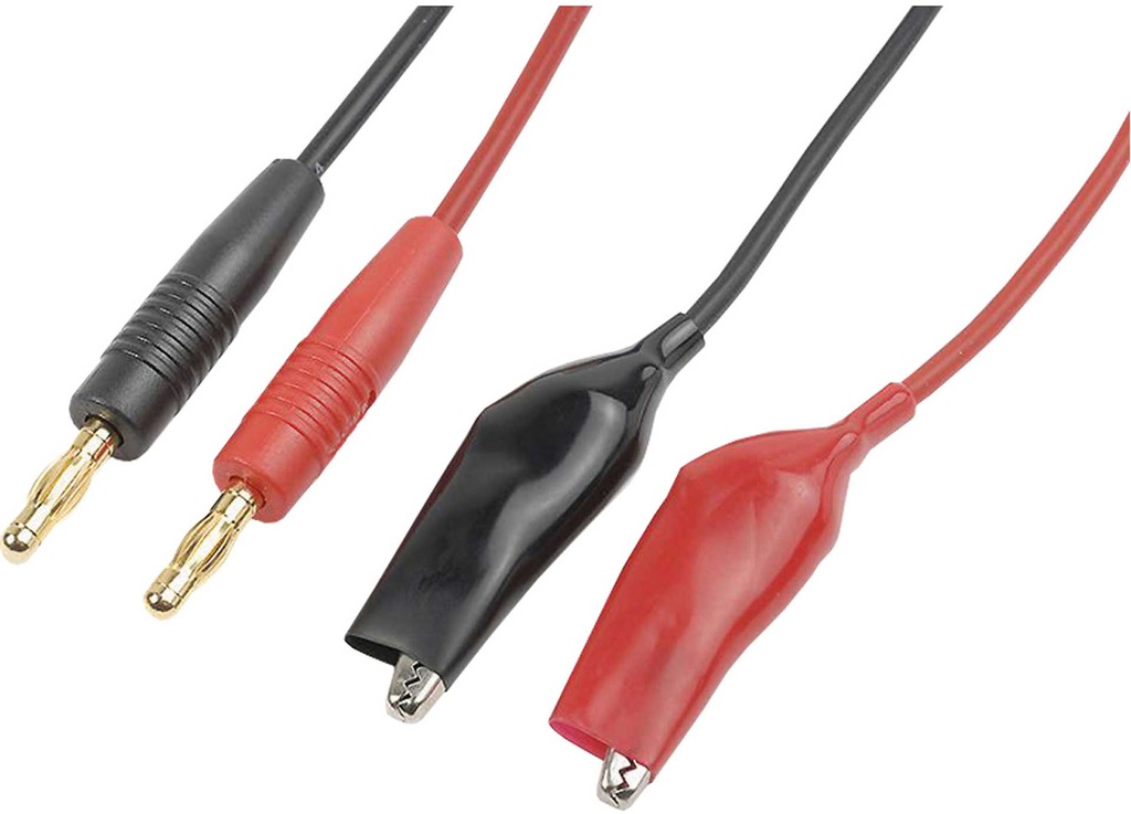 ROBBE LADEKABEL 4MM GOLDKONTAKTSTECKER AUF KROKOKLEMME 1M 1STK. AWG14