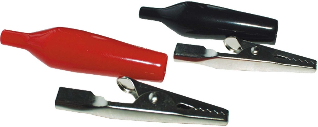 CY KROKODILKLEMMEN ROT/SCHWARZ 1PAAR
