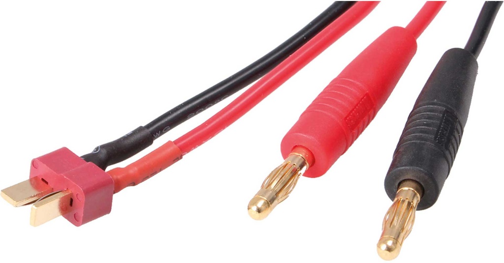ROBBE LADEKABEL T-STECKER MIT BANANENSTECKER 14AWG 50CM
