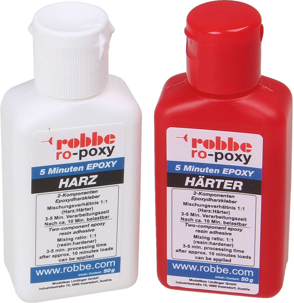 ROBBE RO-POXY 5 MINUTEN EPOXYDHARZKLEBER 100G JE 50G HARZ+HÄRTER