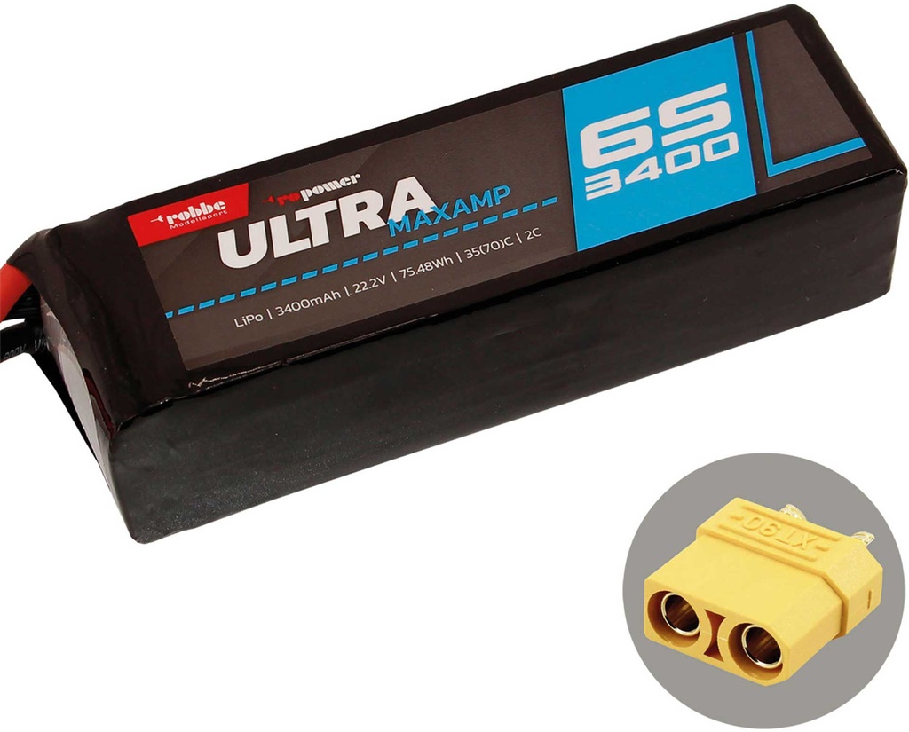 ROBBE RO-POWER ULTRA MAXAMP 3400MAH 22,2 VOLT 6S 35(70)C LIPO AKKU
