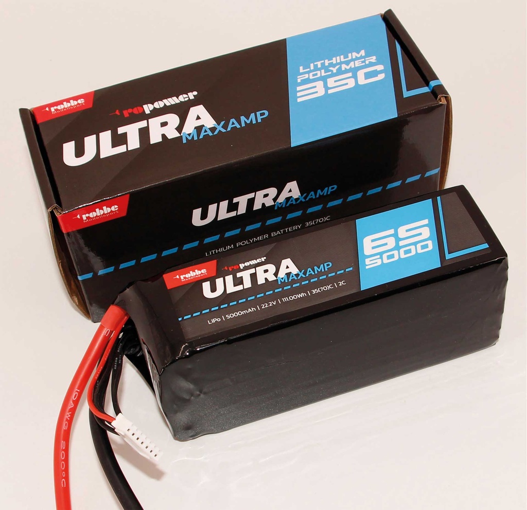 ROBBE RO-POWER ULTRA MAXAMP 5000MAH 22,2 VOLT 6S 35(70)C LIPO AKKU XT-90