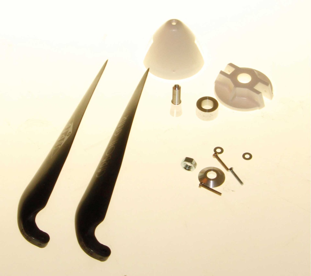 ROBBE KLAPPLUFTSCHRAUBENSET 11X8" 38MM SPINNER 3,2MM MOTORWELLE MILAN