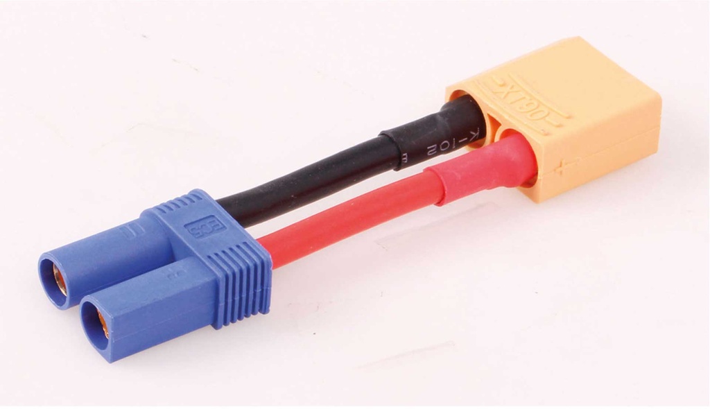 ROBBE ADAPTERKABEL XT-90 STECKER AUF EC-5 BUCHSE 12AWG/3,3MM² 30MM