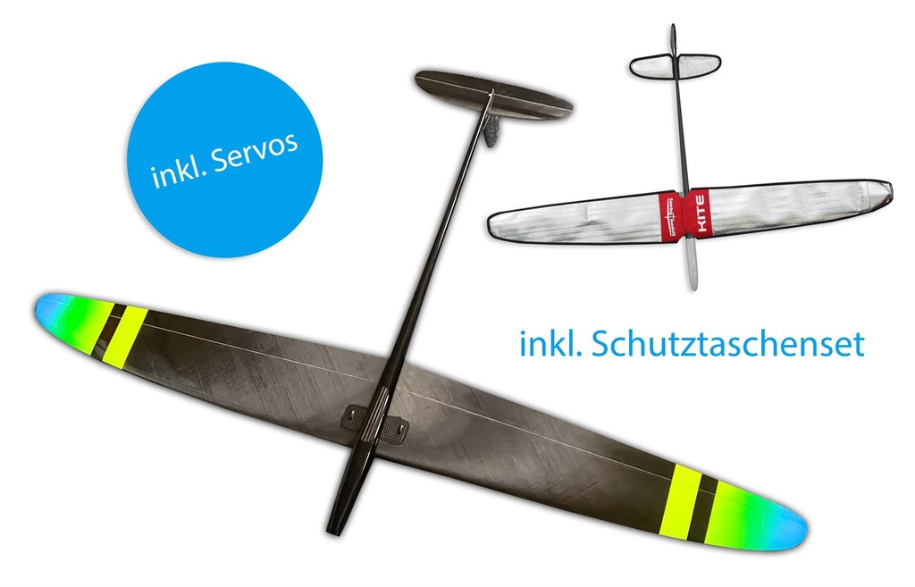 E-Kite PNP CFK 1500 gelb grün blau mit Schutztaschen