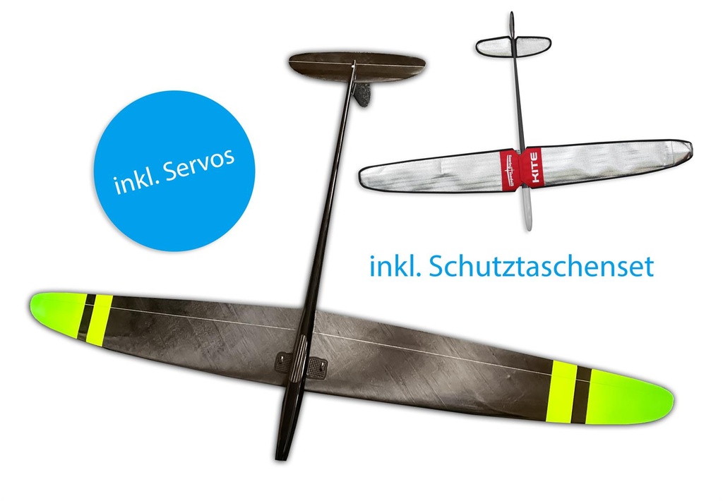 E-Kite PNP CFK 1500 gelb grün mit Schutztaschen