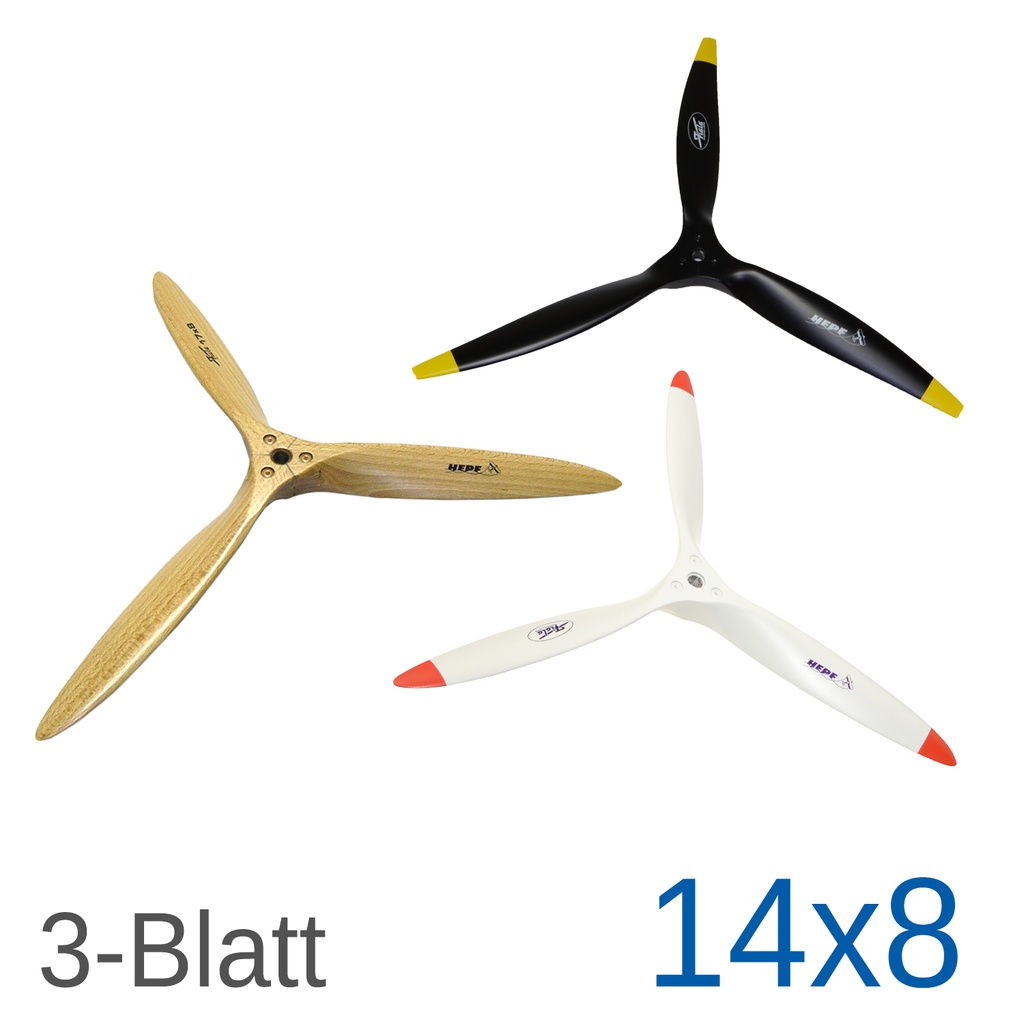 Fiala 3-Blatt 14x8 Holzpropeller