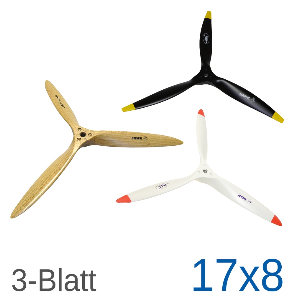 Fiala 3-Blatt 17x8 Holzpropeller